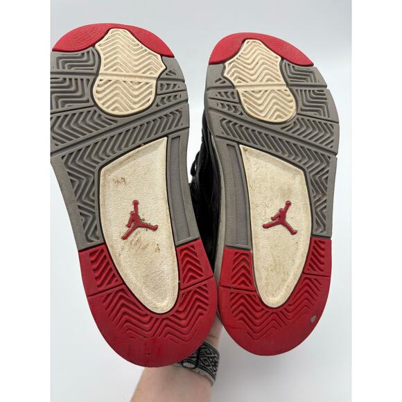 Nike Air Jordon 4 Retro PS Bred Reimagined Sneakers Kids Size 13C - Picture 4 of 8